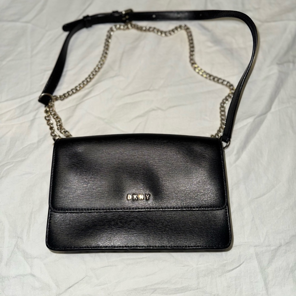 DKNY Black Leather Crossbody Bag